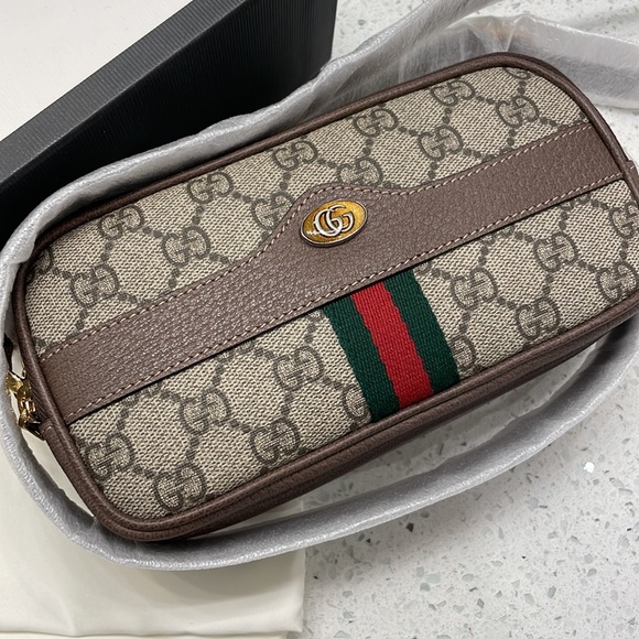 Gucci Bags Gucci Ophidia Triple Zip Crossbody Bag Gg Coated Canvas